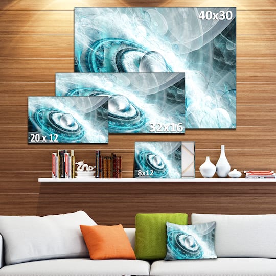 Designart - Blue Fractal Flying Saucer